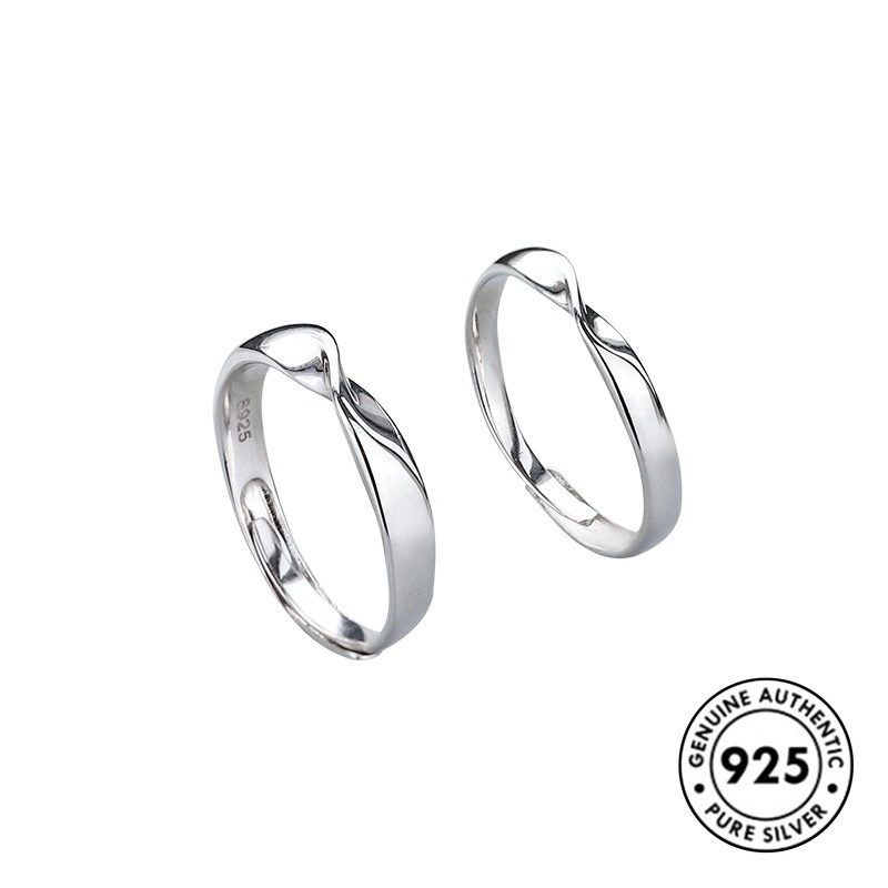 Cincin Pasangan Bahan S925 Silver Untuk Pria Dan Wanita