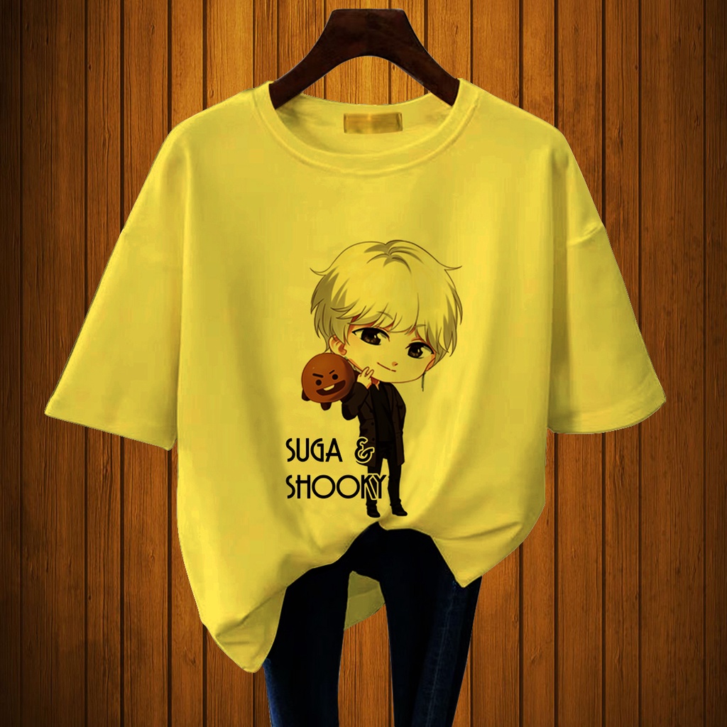 CALVIERO SHOP - BAJU KAOS WANITA DEWASA PRINT CASUAL SUGA AND SHOOKY