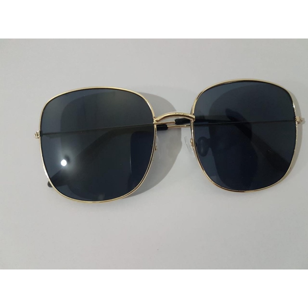 [CDM] KACAMATA BENTUK KOTAK FASHION WANITA PRIA / SUNGLASS LENS GUARDIANT NEW IMPORT-GOLD HITAM