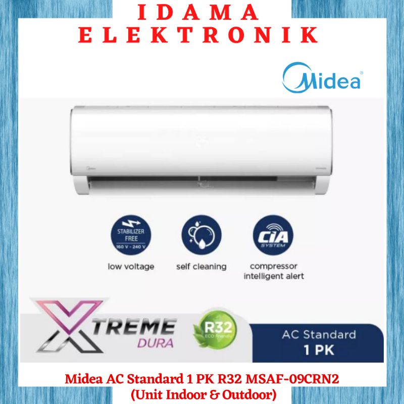 Midea AC Standard 1 PK R32 Series MSAF-09CRN2 (Unit Indoor & Outdoor)