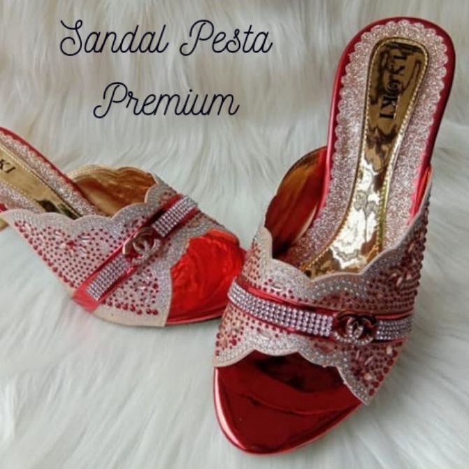 SANDAL PESTA WANITA MEWAH HAK PLATFORM HEELS Seserahan kondangan 5 cm NK 001