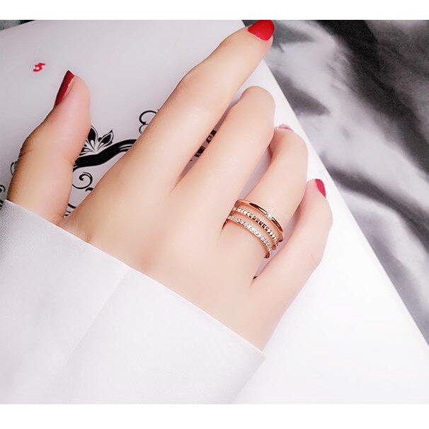 [ Model Baru ] Cincin Titanium Mini Korea Wanita Fashion Cocok Untuk pesta hadiah trend kini CK093