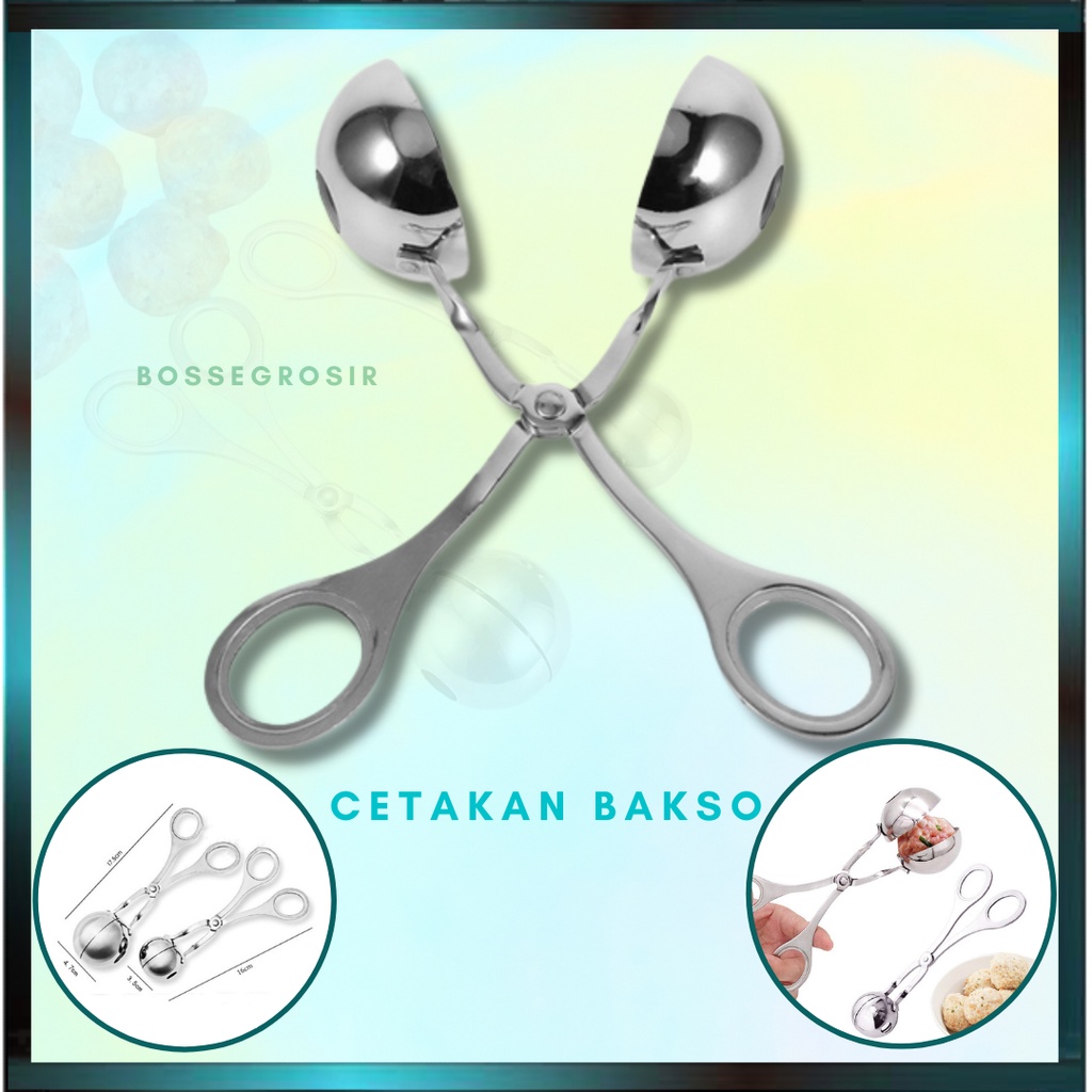 Sendok Cetakan Bakso Alat Pencetak Bakso Bulat Gilingan Daging Anti Lengket Bahan Stainless Steel
