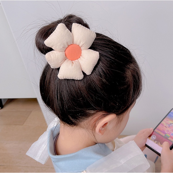 Jepit Rambut Korea Ikat Sanggul Hair Bun Tie Kawat Anak Perempuan Motif Bunga fashion Import AK222