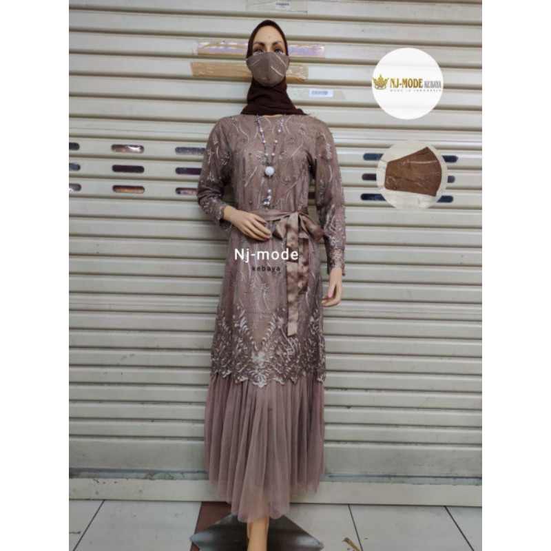 gamis tutu / gamis pesta duyung tutu / gamis brokat duyung / gamis pesta mewah modern