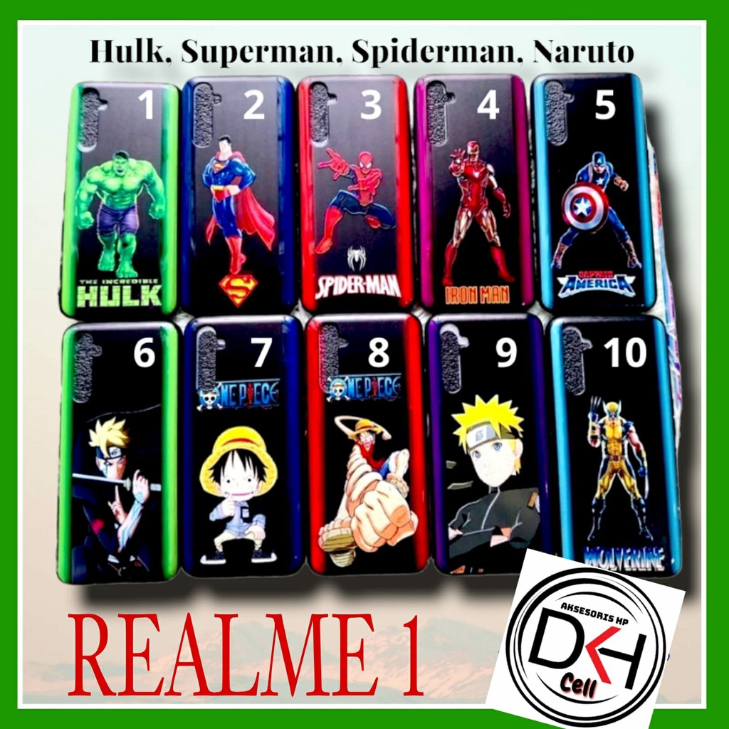 Superhero Karakter hulk naruto hard Case REALME C1 C2 C3 C11 C15