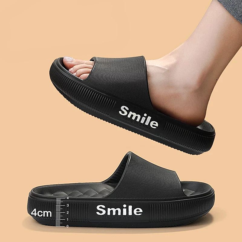 Sandal Karet Wanita Pria Font Smile Import / Sandal Pria Wanita Eva Antislip