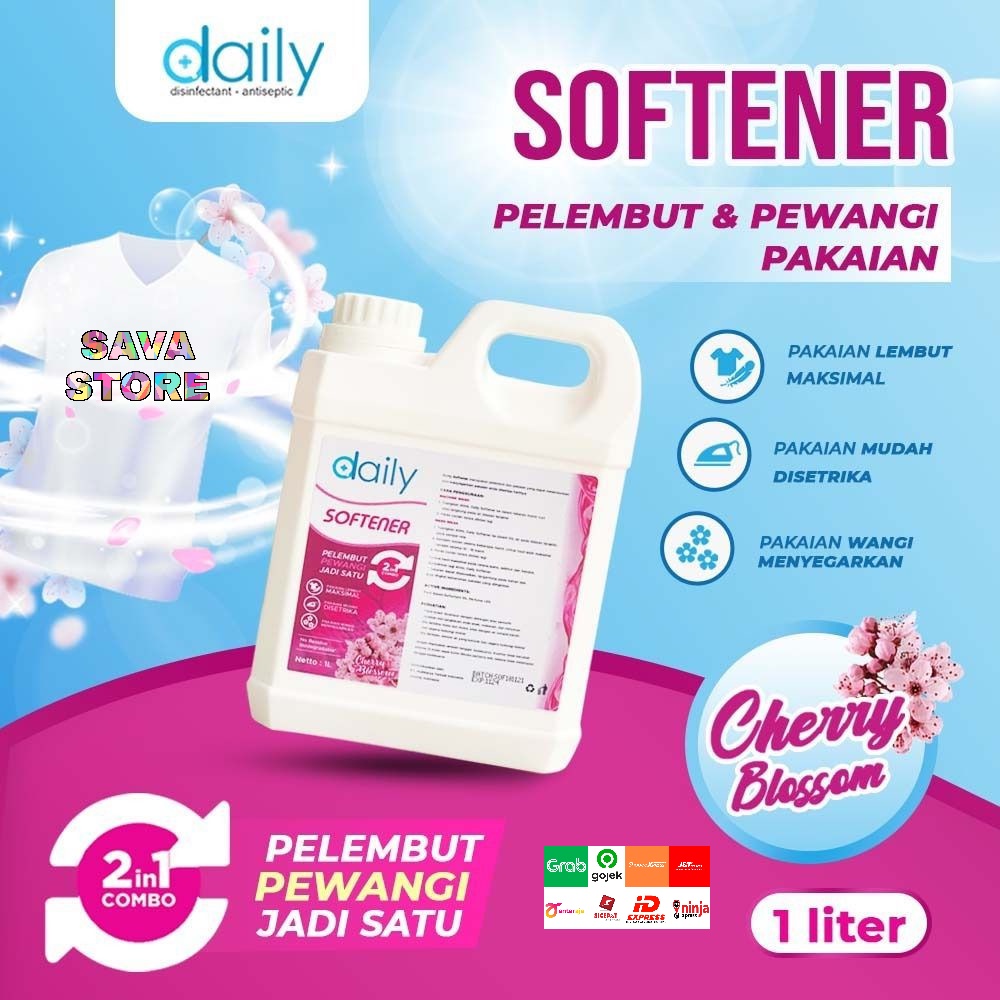 SOFTENER 2IN1 PEWANGI DAN PELEMBUT PAKAIAN 1 LITER - DAILY SOFTENER HARUM GLAMOROUS PURPLE WANGI CHERRY BLOSSOM