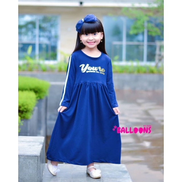 Gamis Polos Babyterry Foil 2-8 Tahun Gamis Kaos Anak