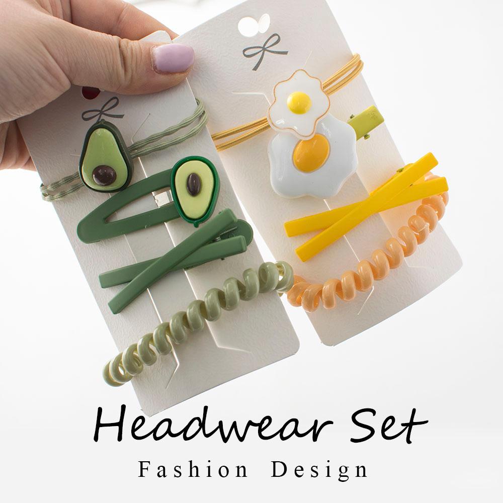 Needway Hiasan Kepala Set Wanita Fashion Jepit Rambut Aksesoris Rambut Egg Avocado Hair Clips