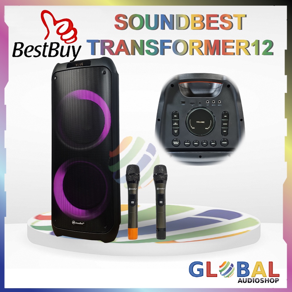 Soundbest Transfomer 12 Portable Speaker PartyBox with 2 Mic Wireless