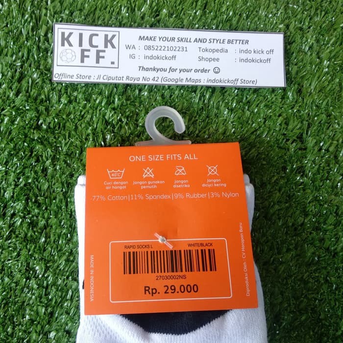 KAOS KAKI SEKOLAH/ KAOS KAKI OLAHRAGA ORTUSEIGHT ORTUSEIGHT RAPID SOCKS L - WHITE