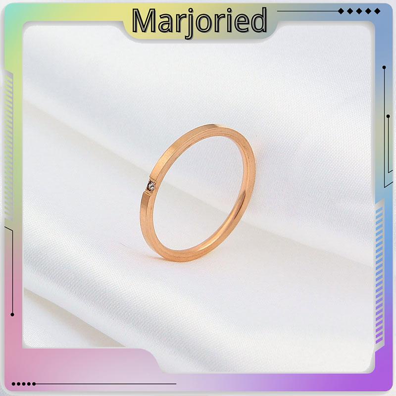 Perak / Emas Mawar / Cincin Ekor Titanium Berlian Sederhana Fashion Pria Wanita Rings-MJD