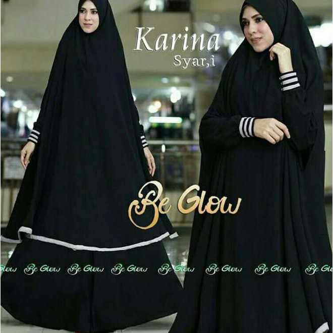 Karina Syar'I Black Busana Muslim Pesta Wanita Gamis Syar'I Busui