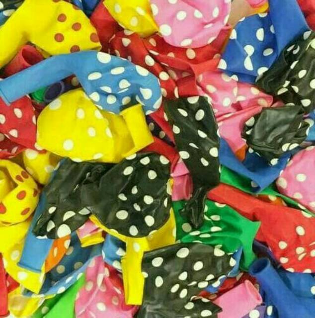 Balon polkadot 12inch (sekitar 25cm) ISI 10PCS