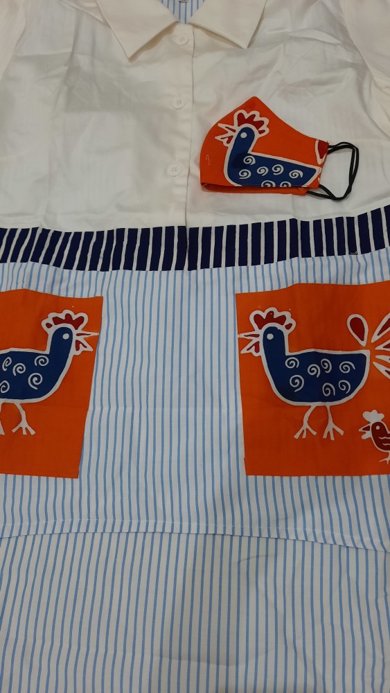 Kemeja Batik Ayam Biru Garis - Khakinata
