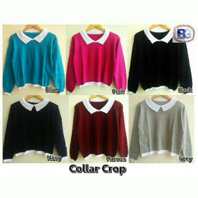 COLLAR CROP - BAJU RAJUT - Baju crop