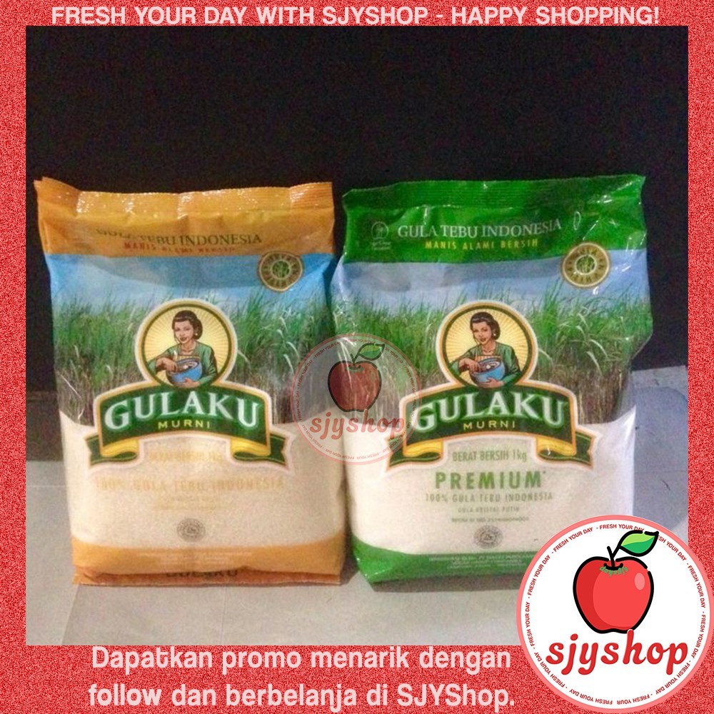 

Gulaku Gula Pasir Murni Hijau / Premium // Kuning Tebu 1 kg - SJYShop