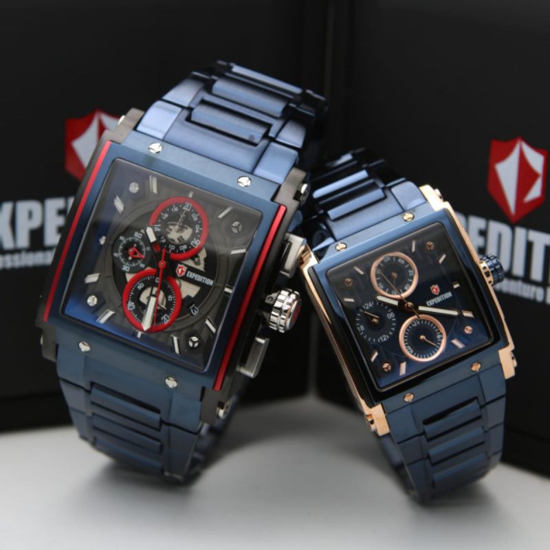 JAM TANGAN COUPLE EXPEDITION E 6731 / E6731 BLUE ORIGINAL GARANSI RESMI 1 TAHUN
