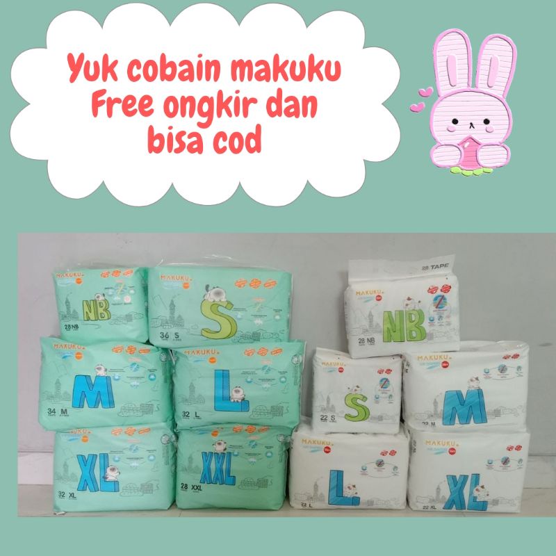 Makuku Air Diapers SLIM/Comfort + Comfort Fit Pants Pampers Popok Bayi SML,XL,XXl