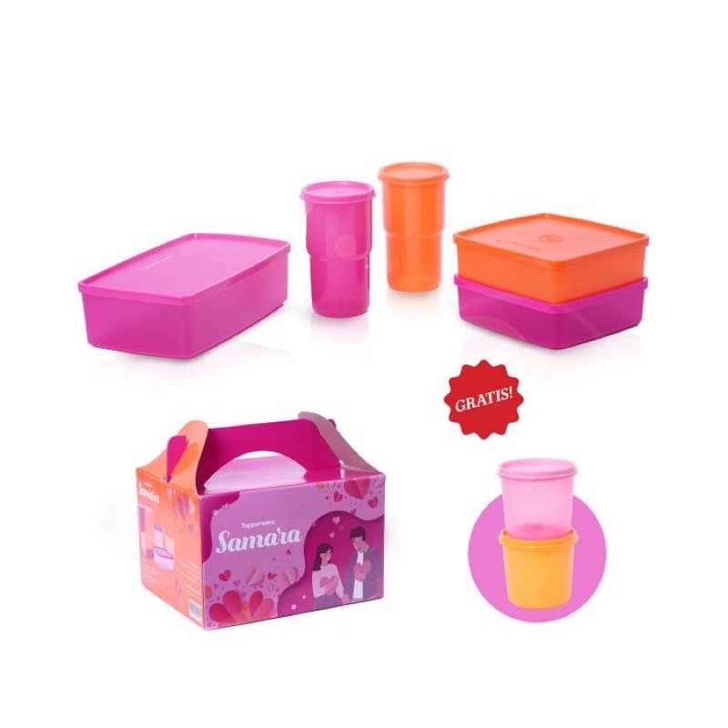 Tupperware samara set kotak makan botol minum promo