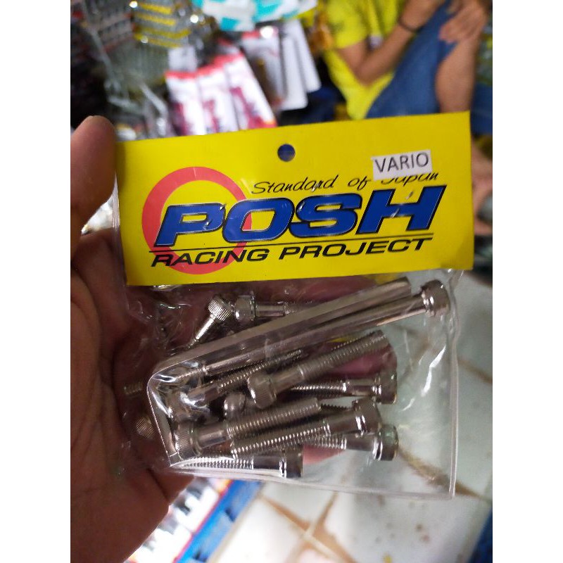 BAUT CVT VARIO 110 TECHNO BAUT BLOK MESIN VARIO CHROME KUNCI L 5