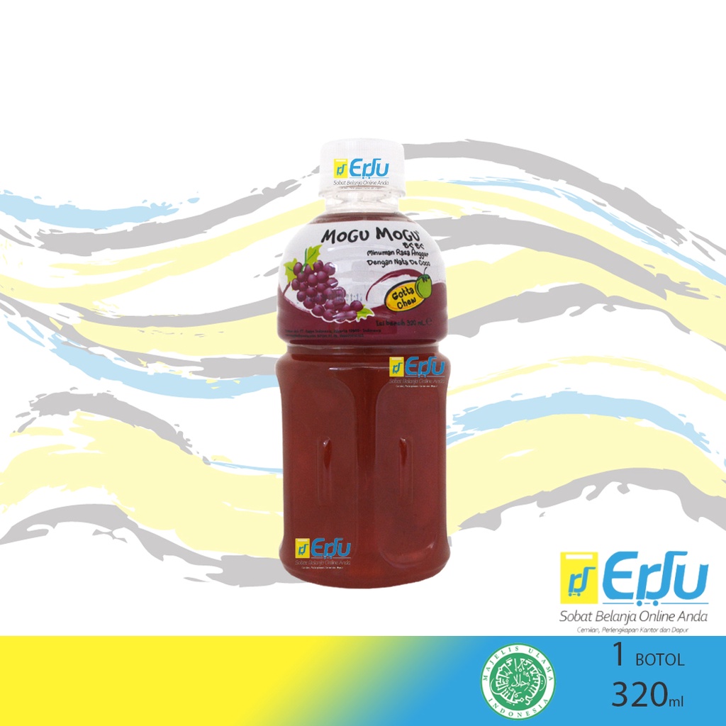 BOTOL Mogu Mogu Anggur Minuman Rasa Grape Dengan Nata De Coco Halal MUI - 320ml