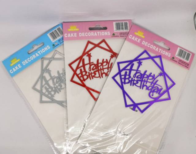 Cake Topper / Tusukan Hiasan Kue Happy Birthday ACRYLIC Jumbo / Cake Decorations
