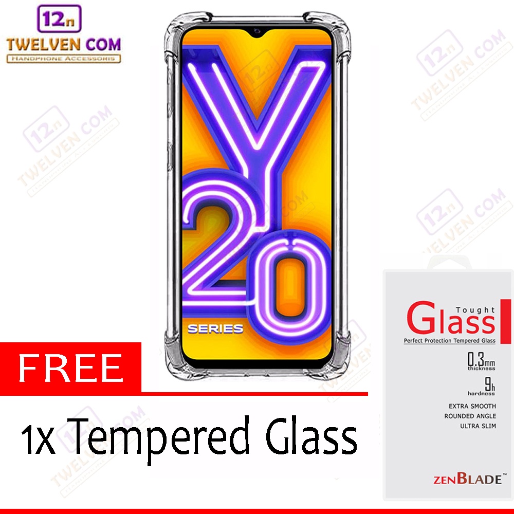 [FLASH SALE] Case Anti Crack Anti Shock Softcase Vivo Y12s - Free Tempered Glass