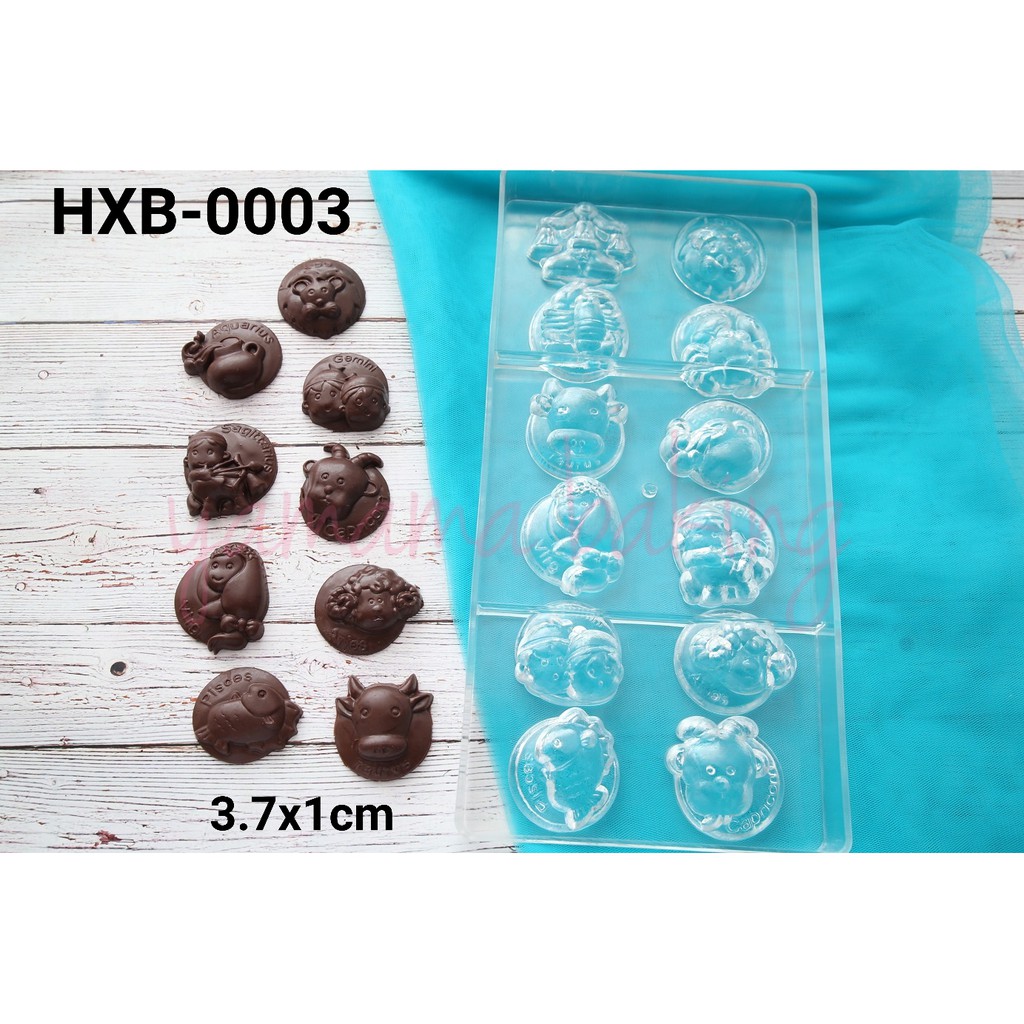 Hxb 0003 Cetakan Acrylic Coklat Binatang Zodiak Taurus Leo Pisces