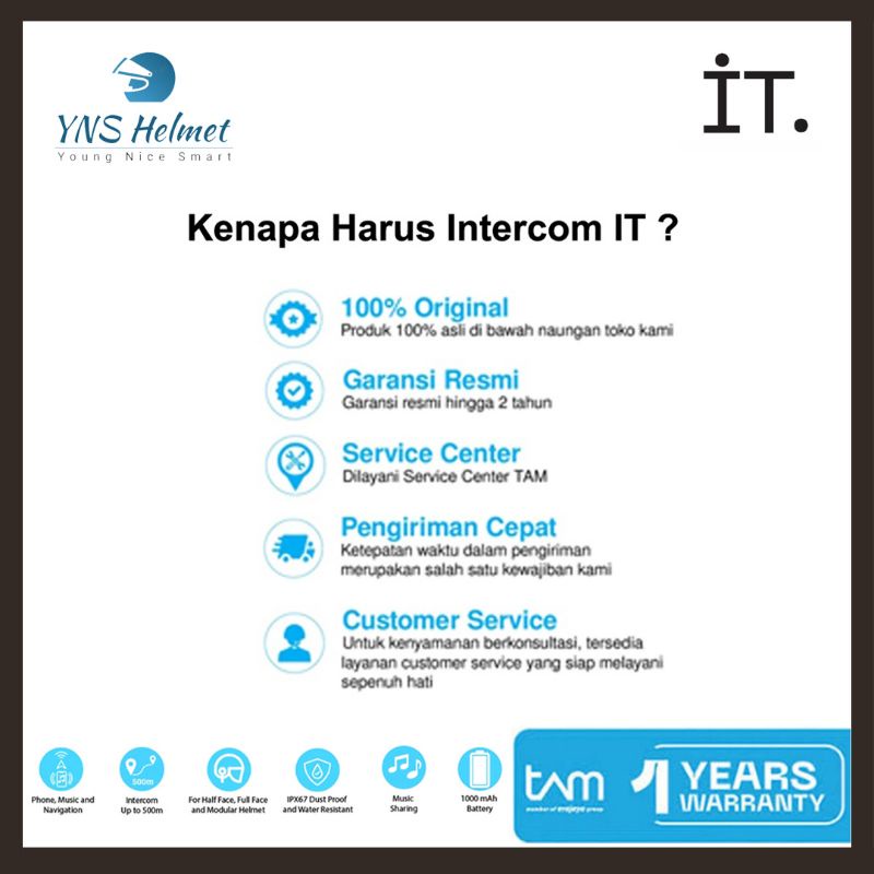 Intercom Bluetooth Helm IT E1-7