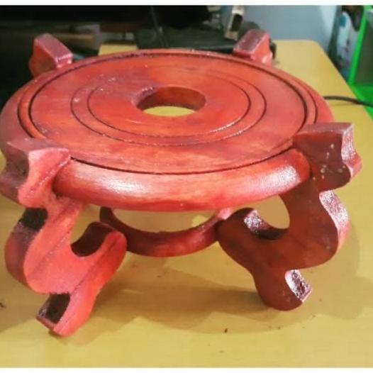 Diskon Tatakan Aquarium Vas Toples Fishbowl Fish bowl Bulat Kayu Diskon