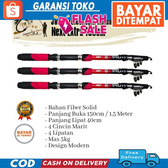 GROSIR Joran Teleskopik Antena Lipat Extro 150cm Kuat & Murah - Jasper.Shop