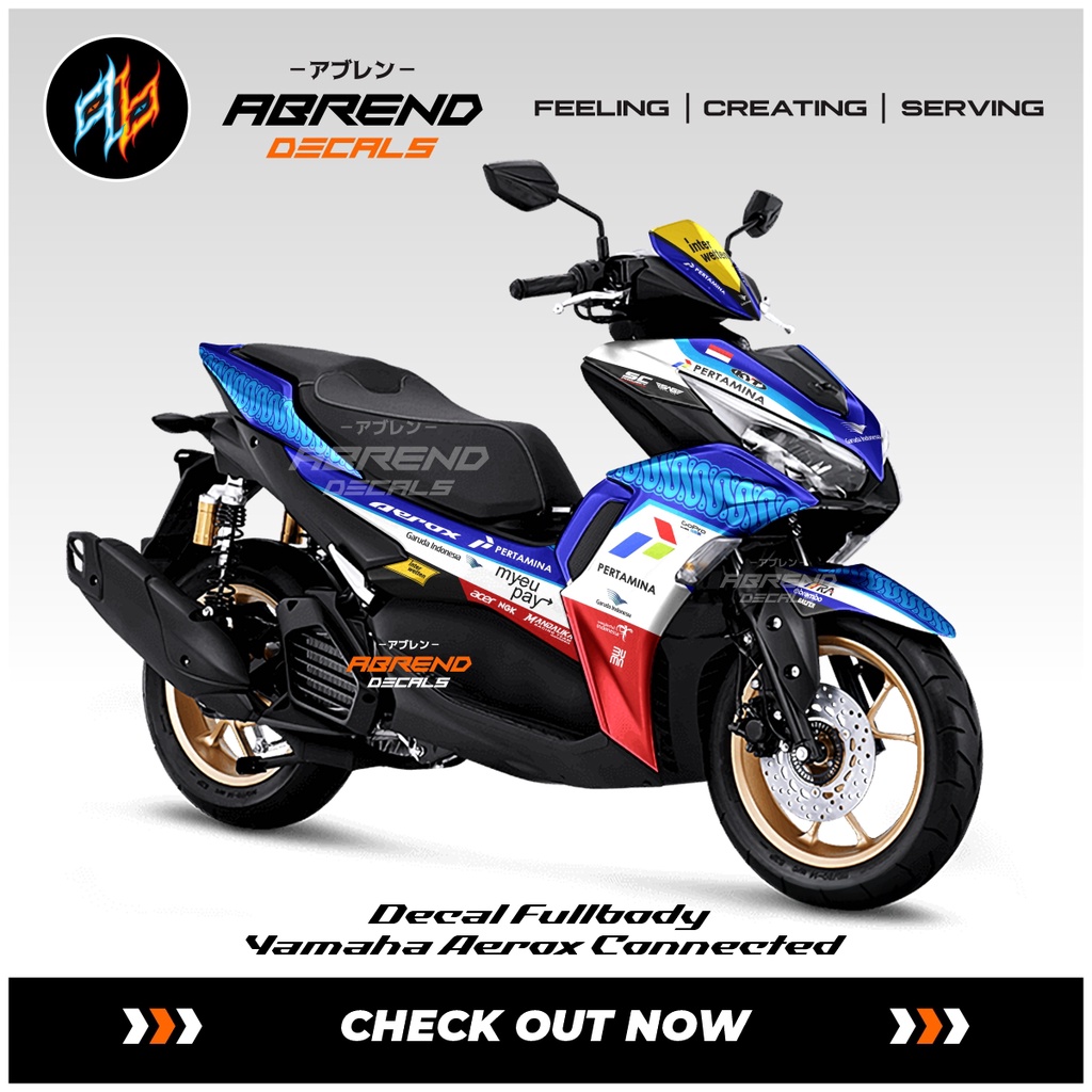 Decal Fullbody Yamaha Aerox Connected 2021 Mandalika Racing Team Stock Decals Aerox Baru