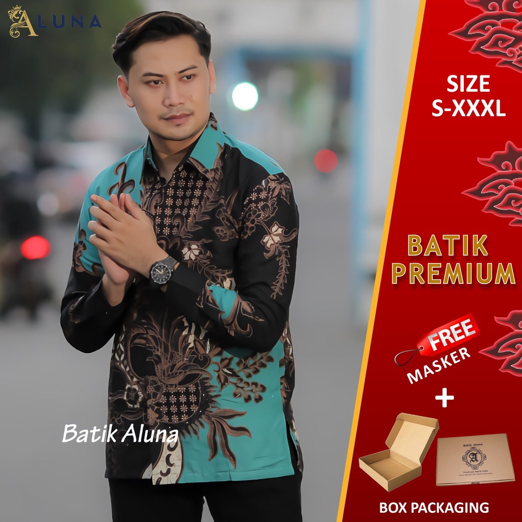 KEMEJA BATIK PRIA PREMIUM LENGAN PANJANG REGULAR KANTOR BATIK ALUNA PCW 076