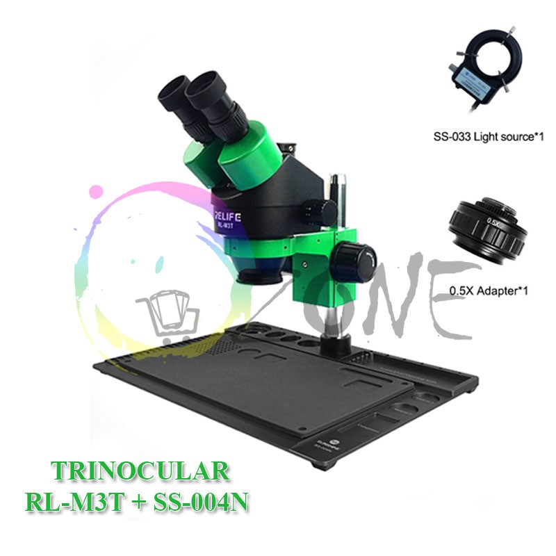 MICROSCOPE MIKROSKOP TRINOCULAR RELIFE RL-M3T + SS-004N + LED LAMP