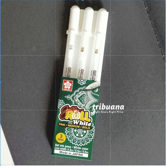 

CODE325 Sakura Gelly Roll Ink Pen White Set 3 - Gel Ink Pen