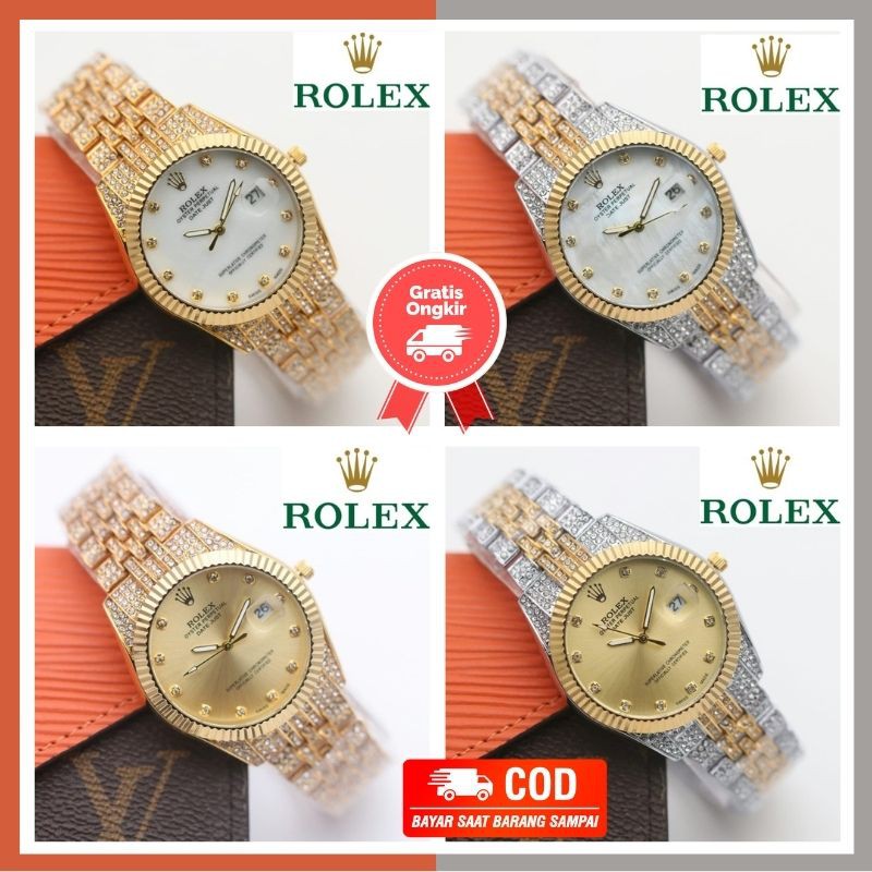 JAM TANGAN ROLEX WANITA RANTAI OYSTER MURAH DATE KECIL ANALOG CEWEK ORI ADA 4 WARNA