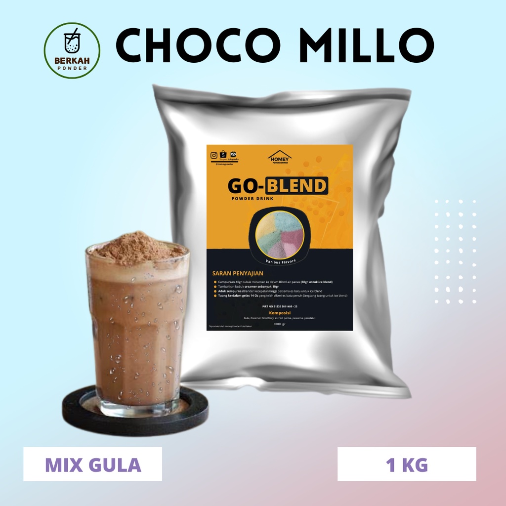 Bubuk Minuman rasa CHOCO MILL-O 1Kg Serbuk es Boba instan Bubble Tea  nyoklat minuman cokelat Coklat