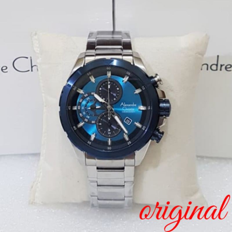 Jam Tangan Pria Alexandre Christie Ac 6508 Silver Blue Alexander Christie Pria