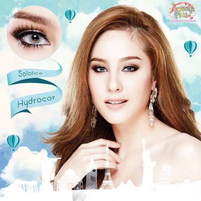 Softlens Sweety Solotica Hydrocor - Warna Gray Brown bisa Minus