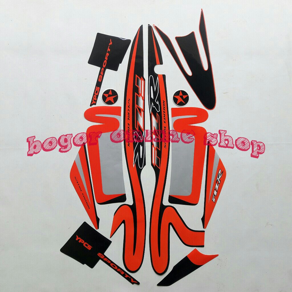 stiker motor yamaha f1zr caltex edition hitam-orange