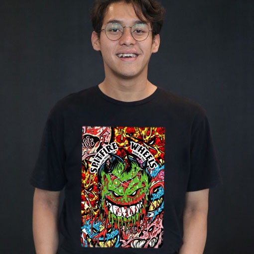 Kaos Spitfire Wheels Brainy Monster Skateboard Tshirt Unisex