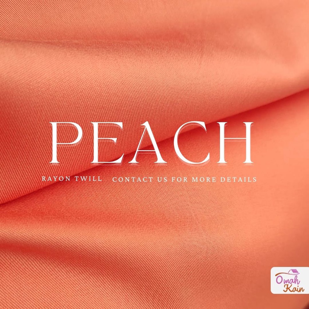 KAIN RAYON TWILL VISCOSE (100% rayon, jatuh, adem, tebal, lembut dan tidak berbulu) #omah kain-Peach