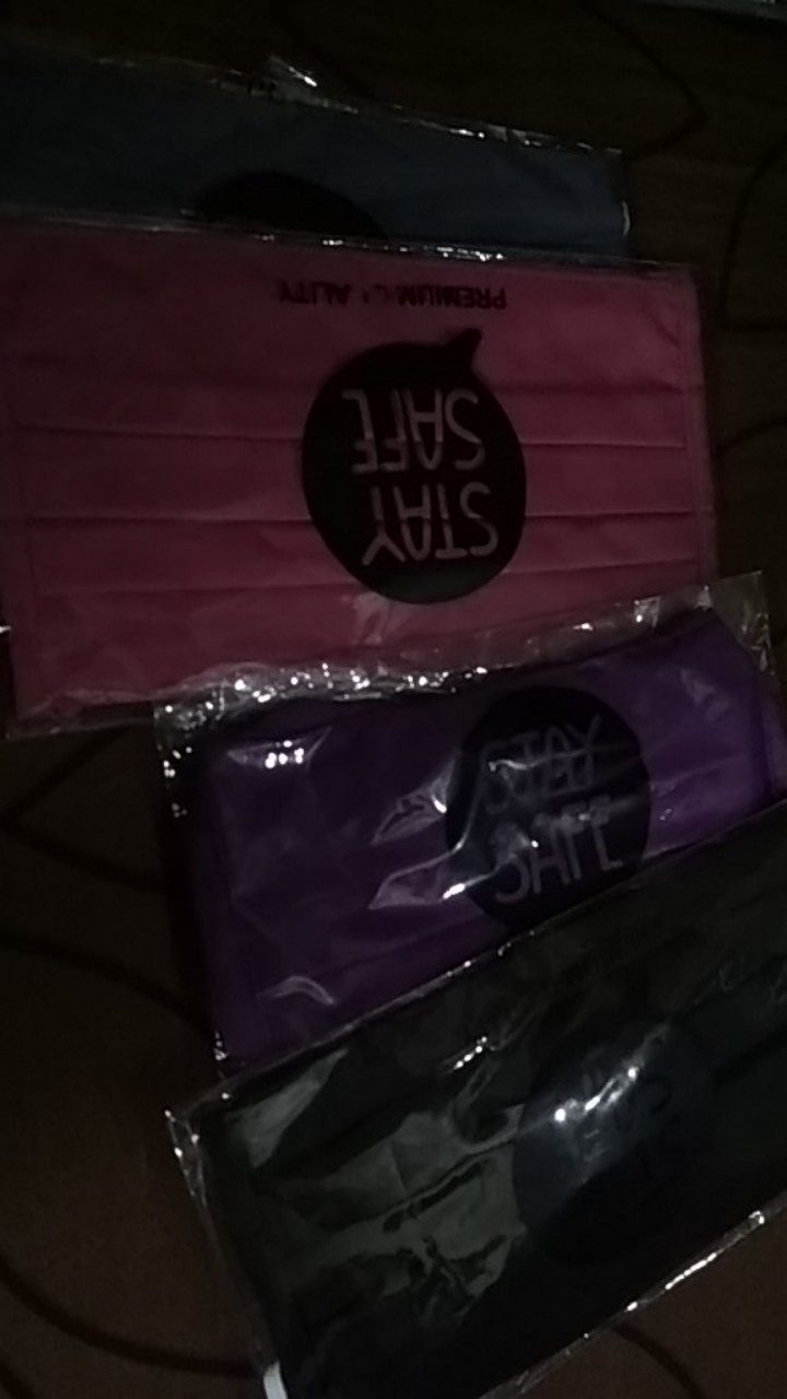 Masker Kain Rangkap  2 Ply Warna Campur Ready Kain Oxford Grade A Premium Quality Anti Virus Corona