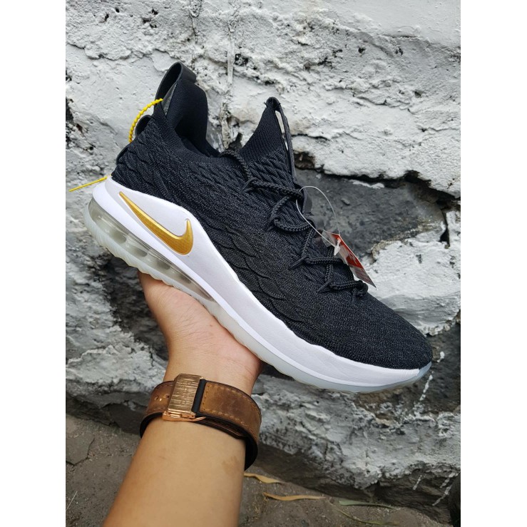 Jual  Sepatu Basket Nike Lebron 15 Black White Low