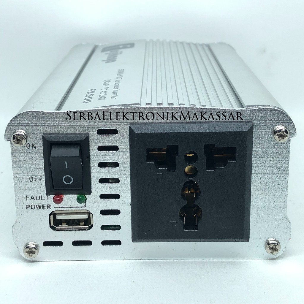 Power Inverter 500Watt Merk Fujikaya FK-500 DC 12Volt to AC 230Volt