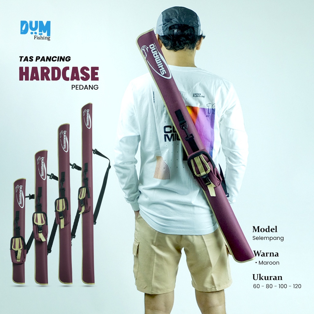 Tas Pancing Pedang Biru Tas Joran Pancing Shimano Maroon Hardcase Fiber Model Pedang Slempang Ukuran
