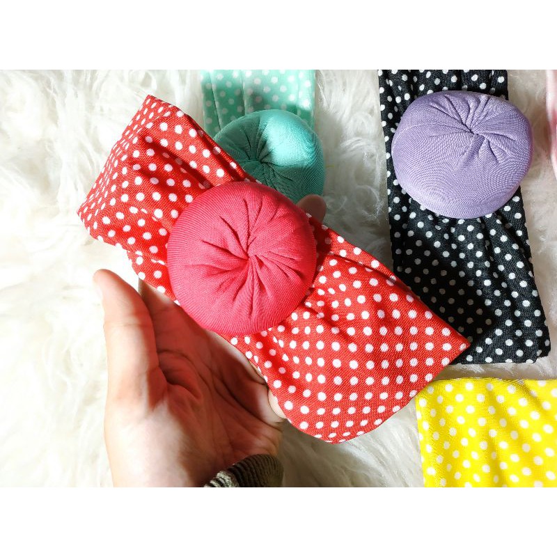 HB01 Headband Bandana Biasa Korea Bayi Donat Motif/Polos 20x5cm