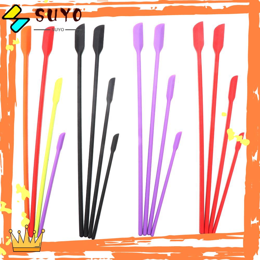 Suyo 4pcs / Set Spatula Mini Bahan Silikon Untuk Kosmetik / Makeup